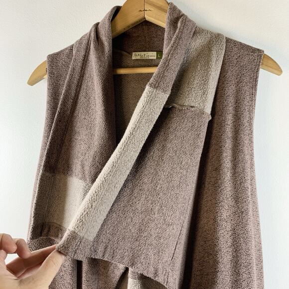 Chalet et Ceci Women Open Front Sleeveless Cardigan Sz L Lagenlook Boho Knit USA - Picture 2 of 12